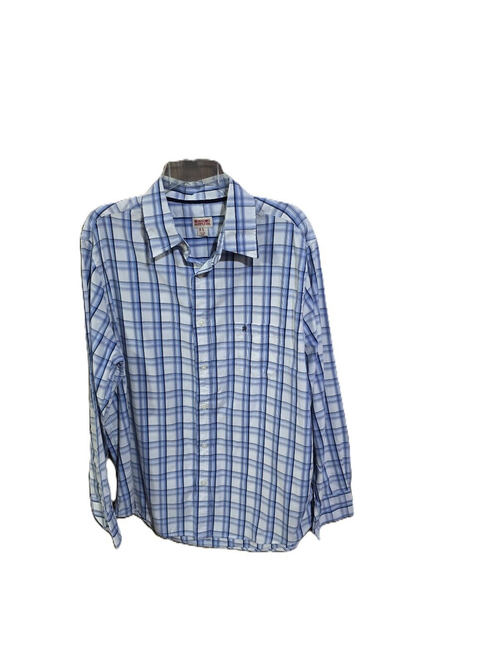 Mossimo Supply Co. Blue Plaid Button Down Shirt